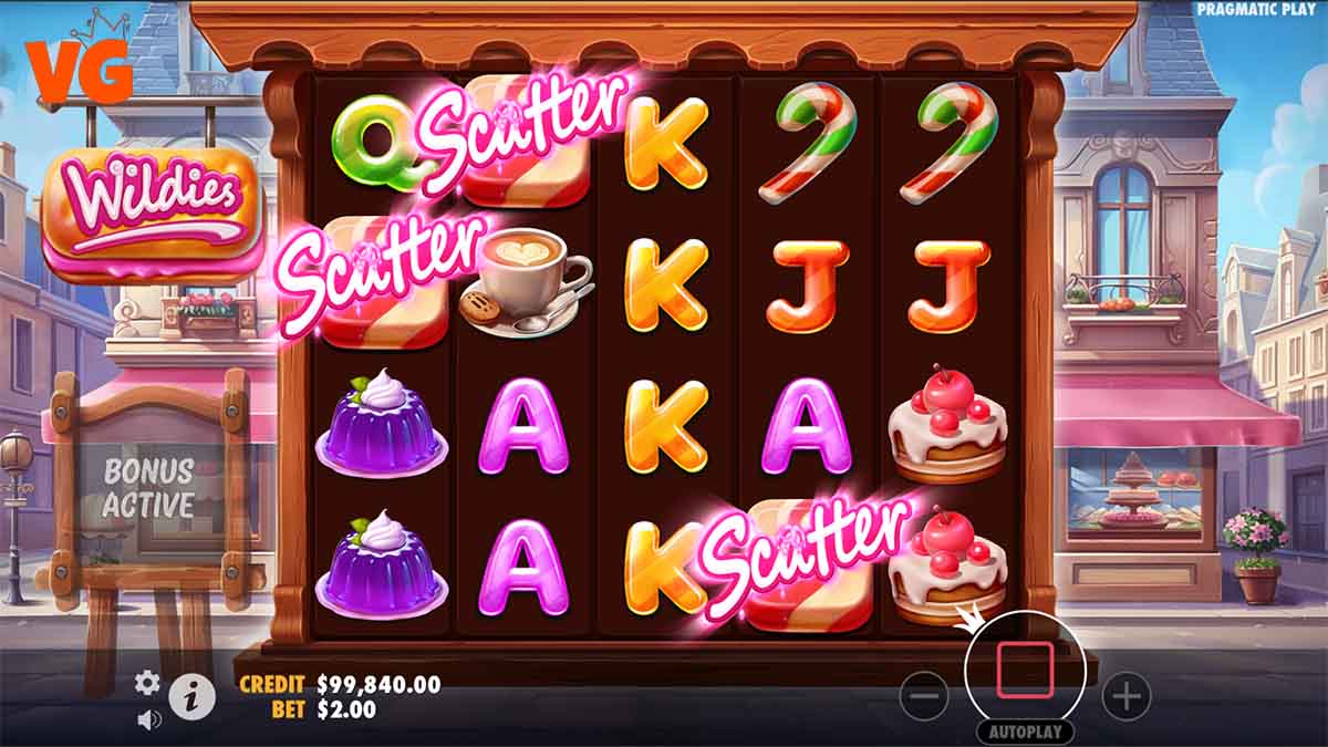 Wildies slot game by Pragmatic Play, scatter free spins win